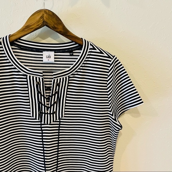 CAbi Limited Edition Captain Dress in Navy and White Stripe 5268 - Picture 4 of 10